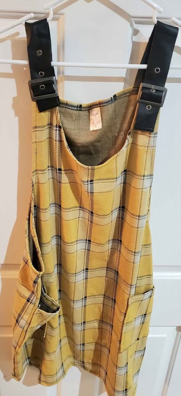 NO Boundaries Women's Size 3XLPlaid Bib Pinafore Apron Dress Adjustable Straps